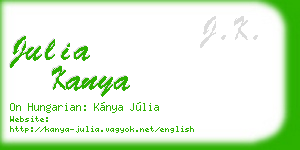 julia kanya business card